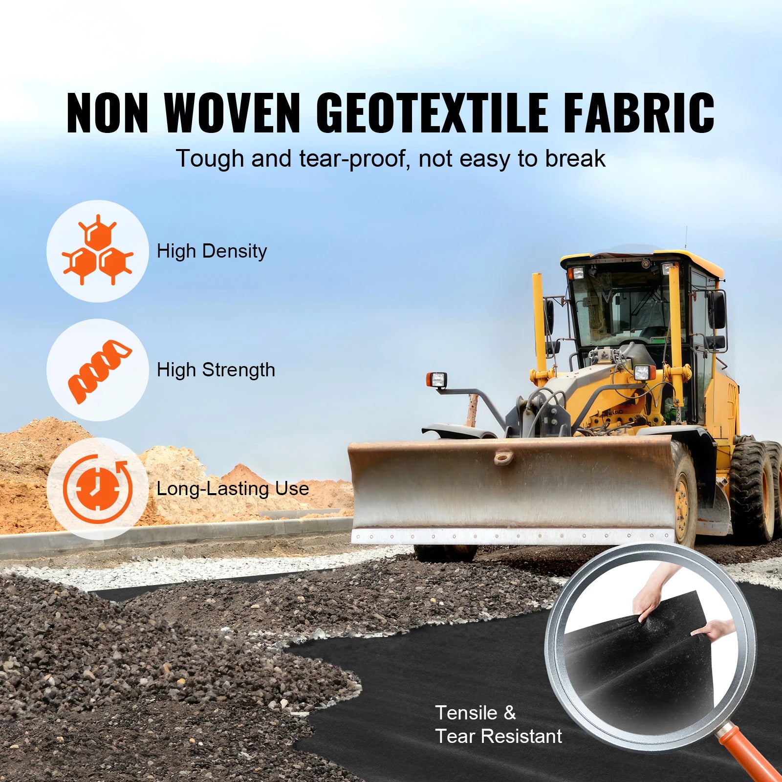 SucceBuy Non Woven Geotextile Fabric Under Gravel Driveway Fabric Landscape Fabric Heavy Duty Weed Barrier French Drain Drainage