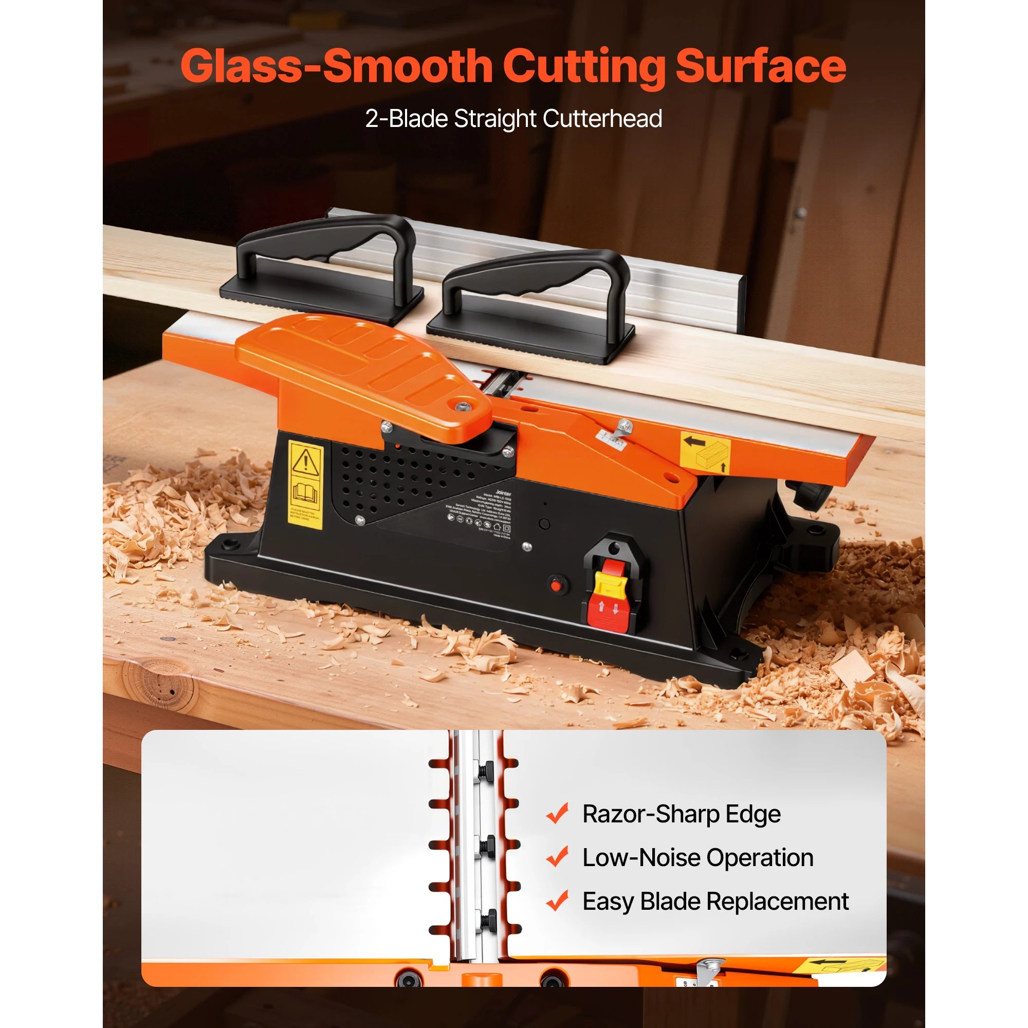 6 in 2 HP Benchtop Jointer with Adjustable Fence