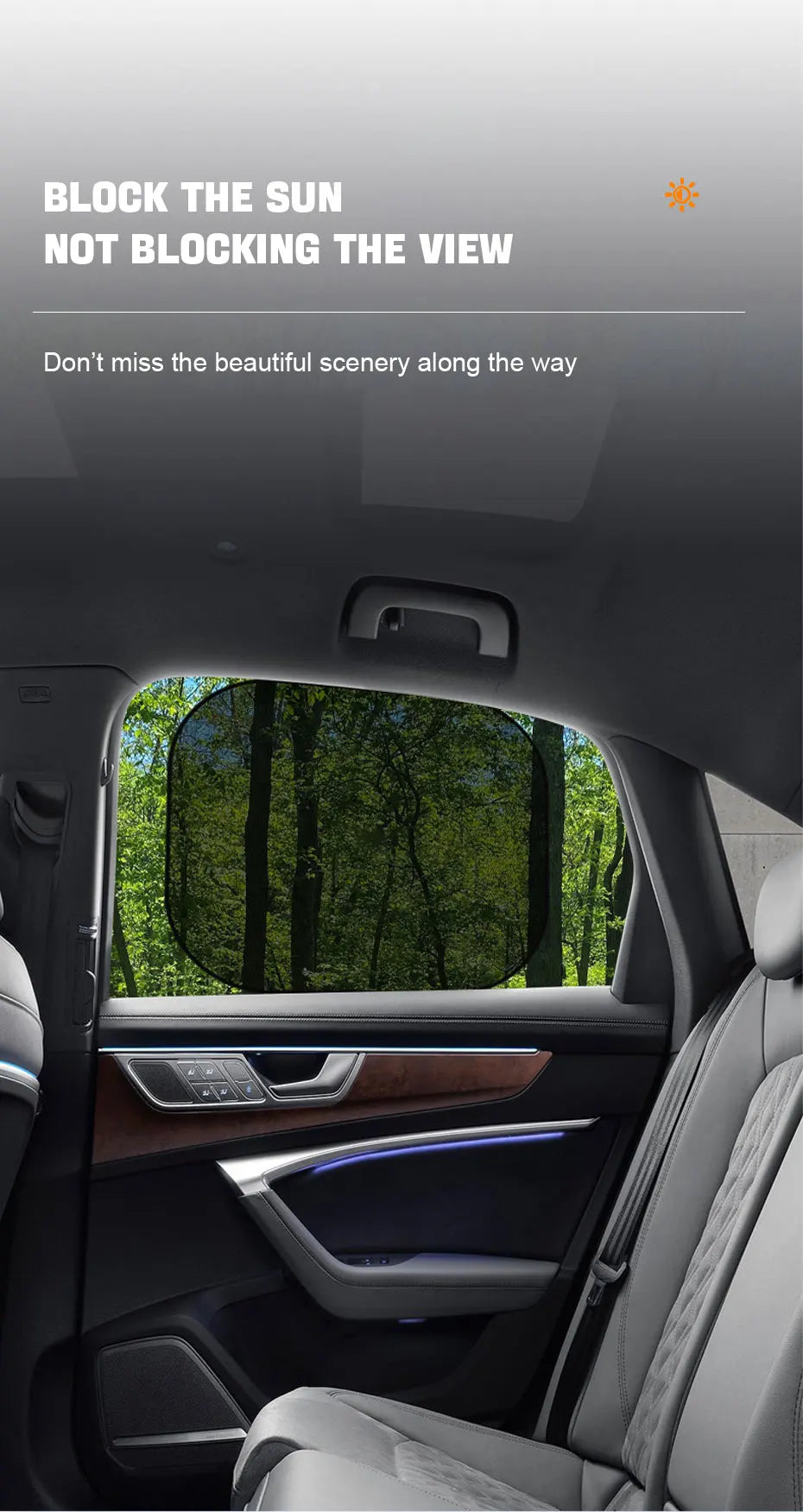 SEAMETAL 2Pcs Side Window Sun Shade for Car Mesh Curtains Sunmmer Sun Protection Window Screen Sunshade UV Blocker Anti-Glare