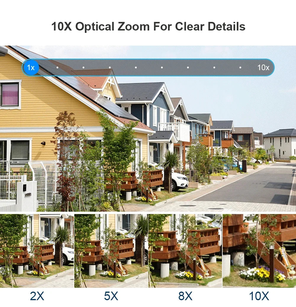 LS VISION 20MP Three Screens WiFi Security Camera Outdoor 10X Optical Zoom Four Lens Human Auto Tracking Waterproof CCTV Cameras