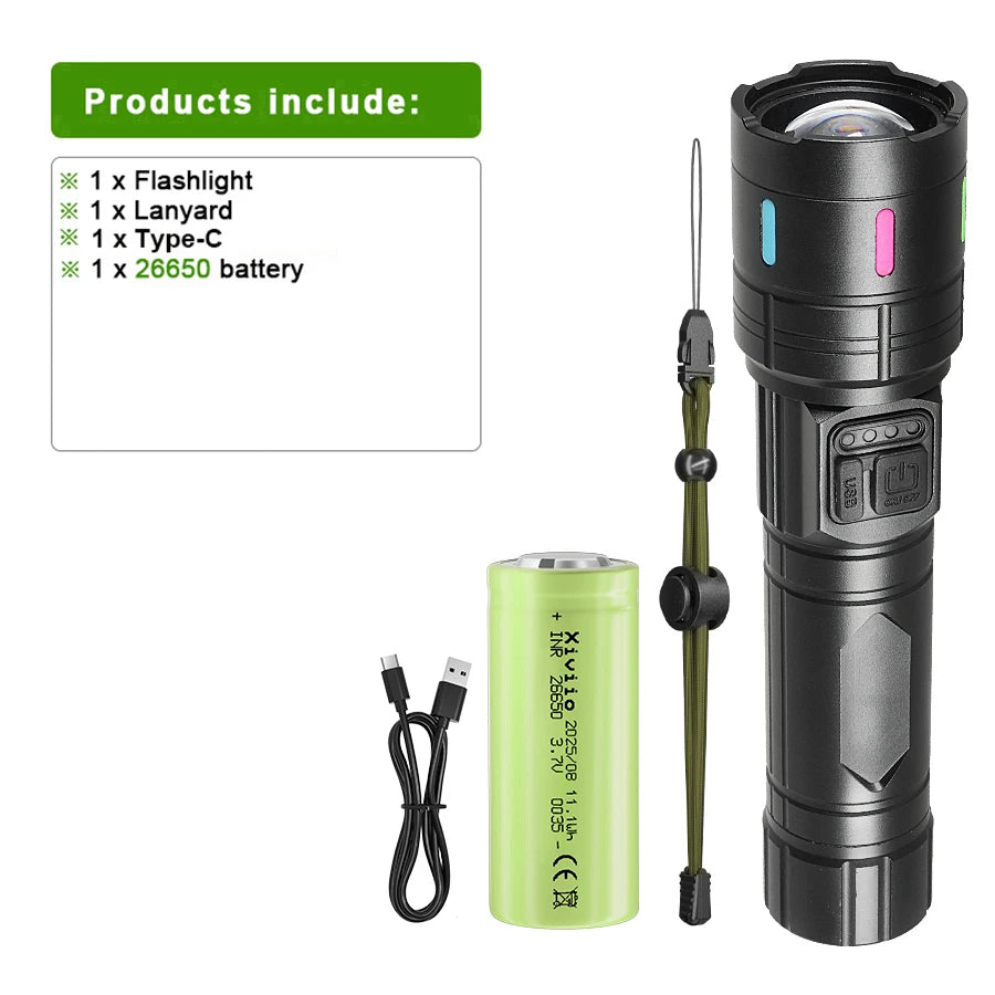 Rechargeable LED Torch with Adjustable Beam