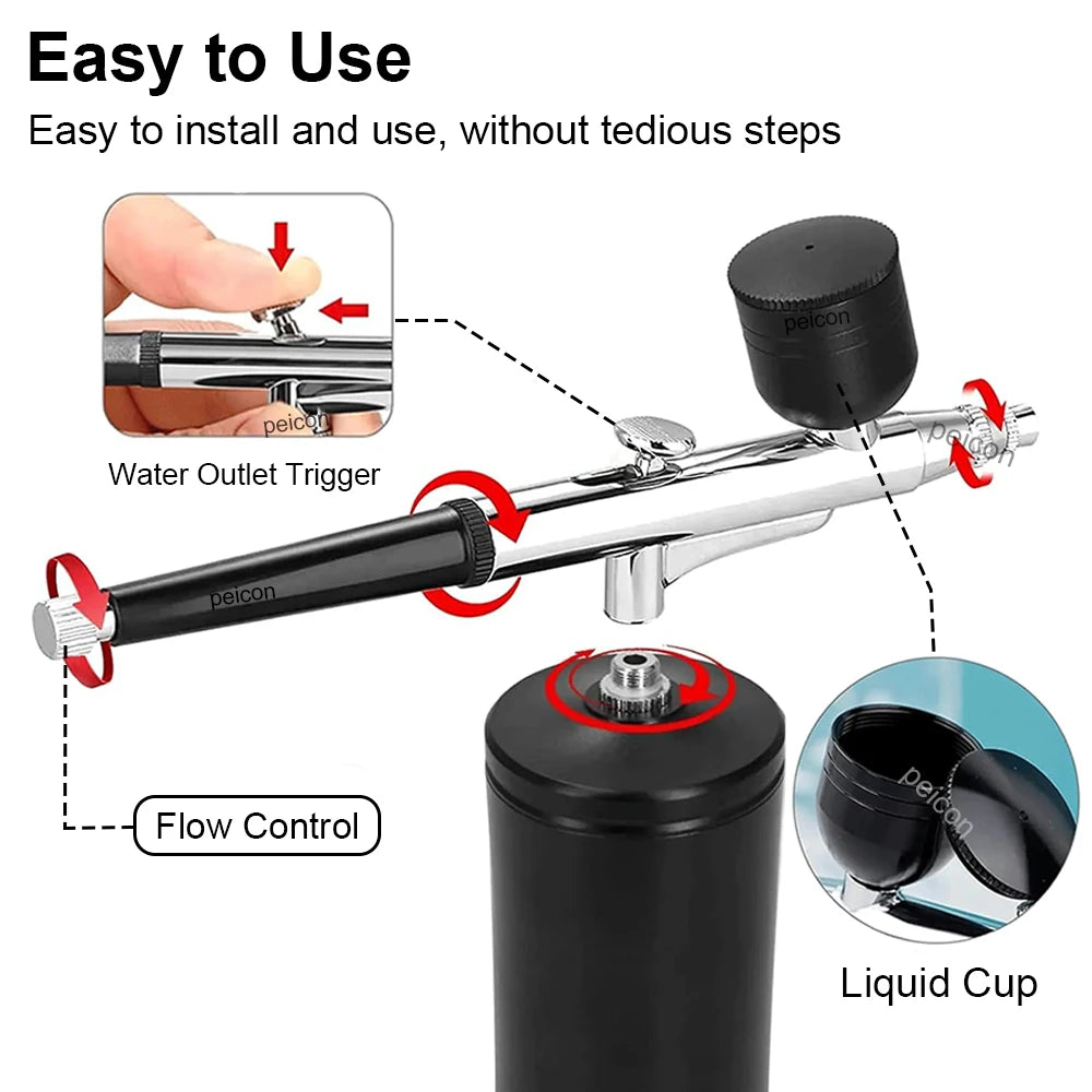Handheld Airbrush Gun Kit with 0.3 mm Needle and Nozzle
