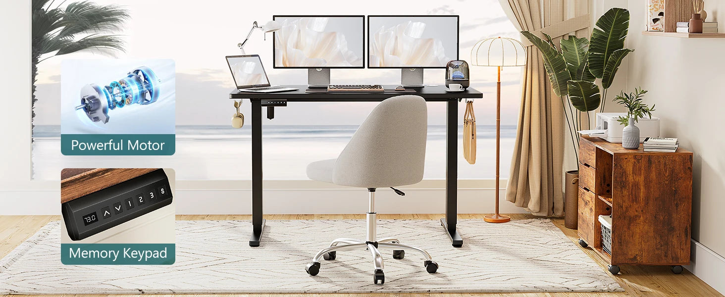 Electric Height Adjustable Standing Desk with Memory Settings
