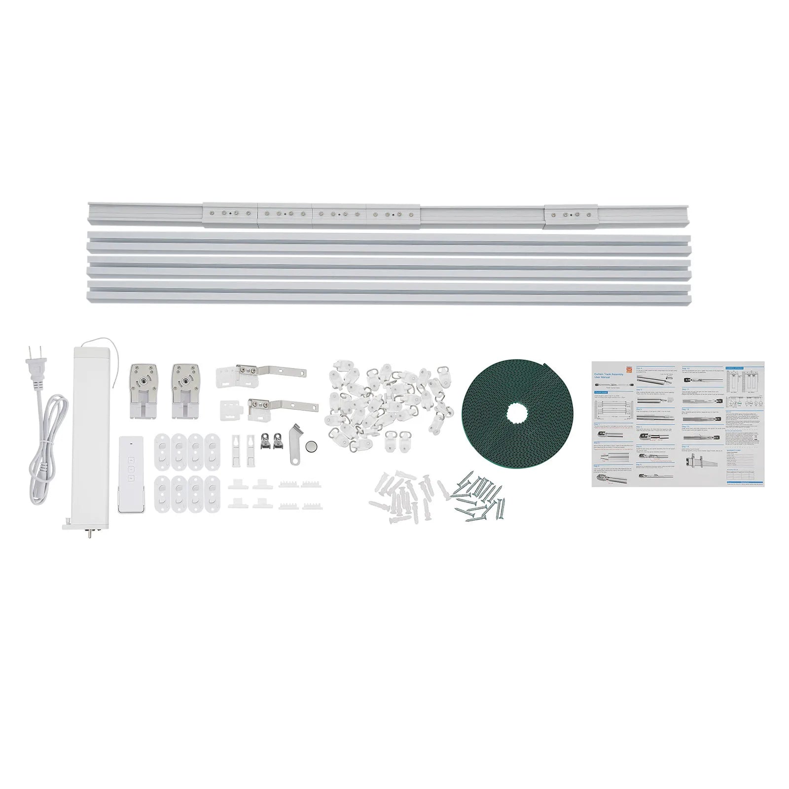 Smart Motorized Curtain Track with Remote, Timer & Quiet 13ft Rail
