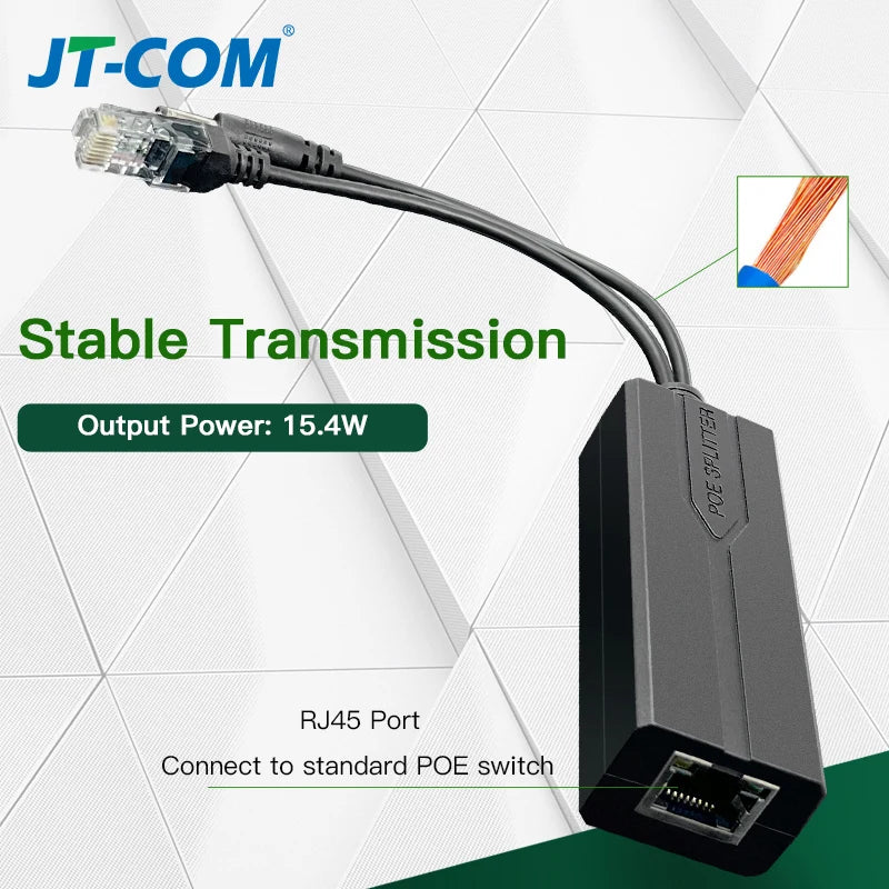 Standard POE Splitter 48V to 5V 12V 1.2A 2A Micro USB tpye-C 100M/1000M POE Camera Injector Power Supply for Huawei Hikvision