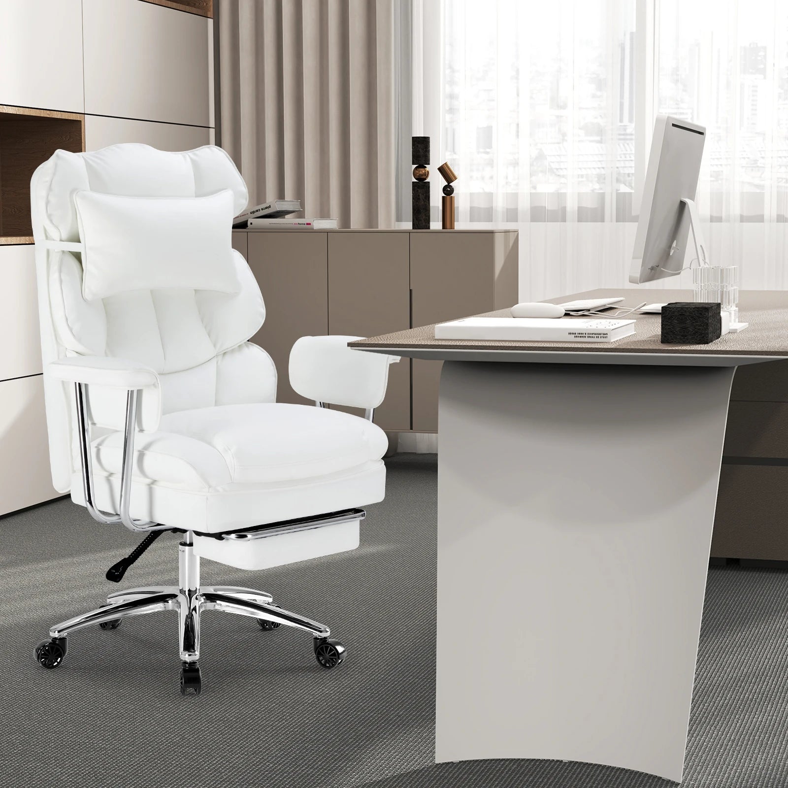 Ergonomic Office Chair with Footrest, Lumbar Support & Recline