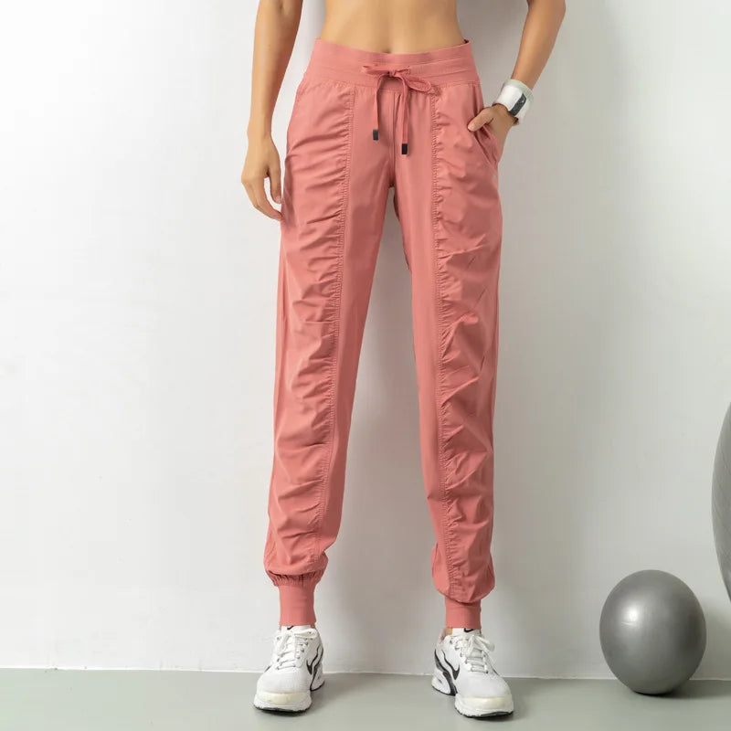 Wrinkle Slimming Fitness Sports Pants WOMEN'S Loose Fitting Leggings Running Pants Casual Quick Drying Pants Harlan Pants Thin