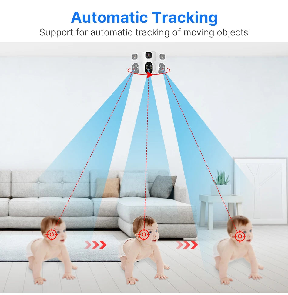 2K 4MP PTZ WiFi Security Camera with Two-Way Audio