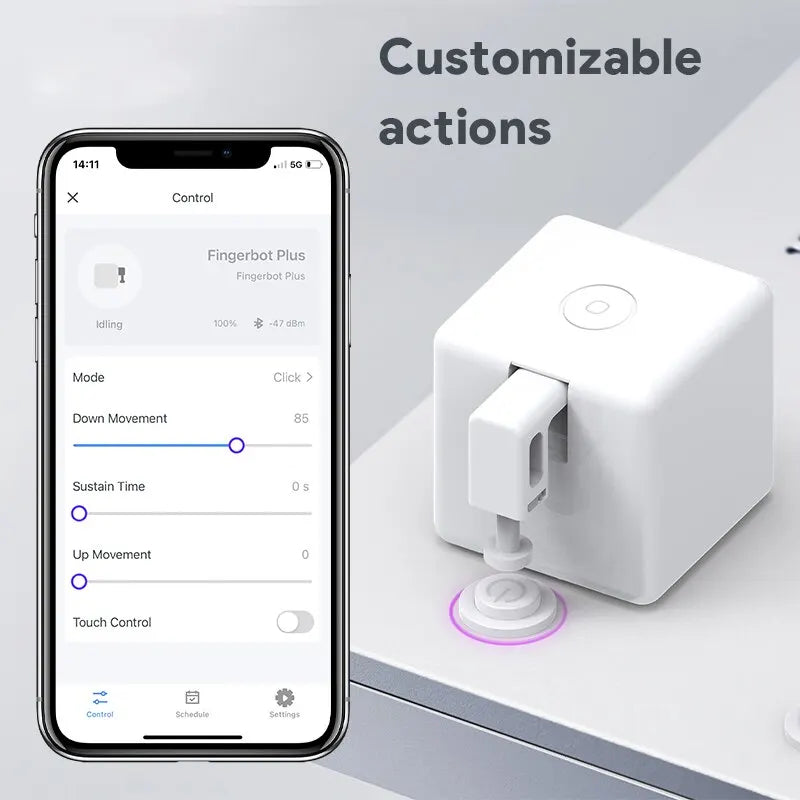 Zigbee Bluetooth chytrý dotykový Fingerbot Plus tlačítko tlačítkář