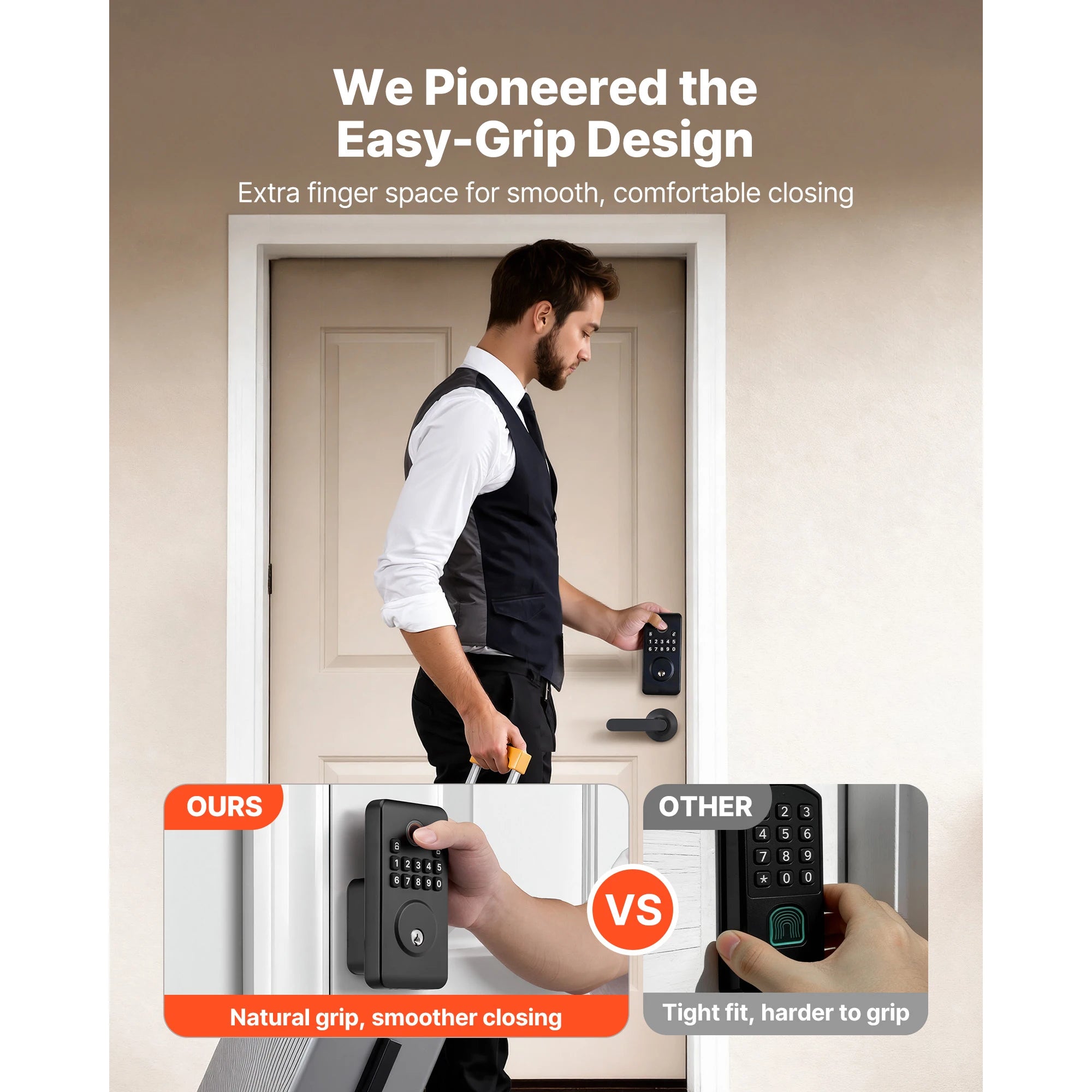 Fingerprint Door Lock Keyless Entry Deadbolt with Handle
