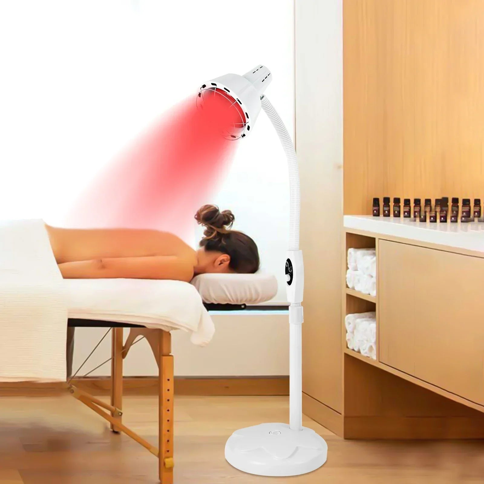 Adjustable Infrared Heat Lamp 275W Floor Standing Therapy Light