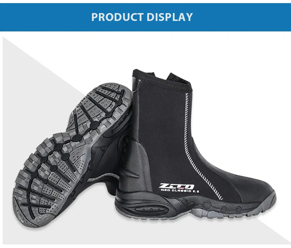 5mm Neoprene Dive Boots Wetsuit Side Zipper Men Women Snorkeling Scuba Diving Shoes Boots Water Sports Accessories