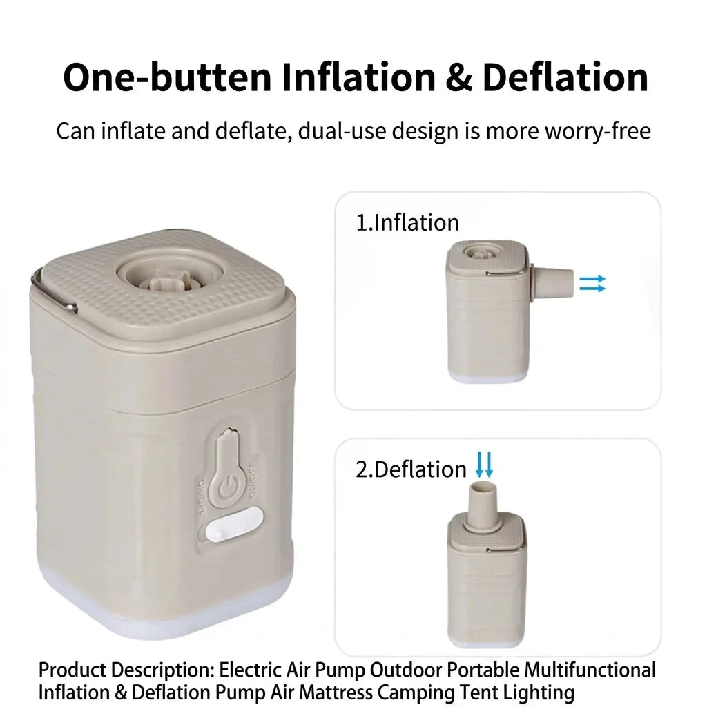 Rechargeable Camping Air Pump with Light