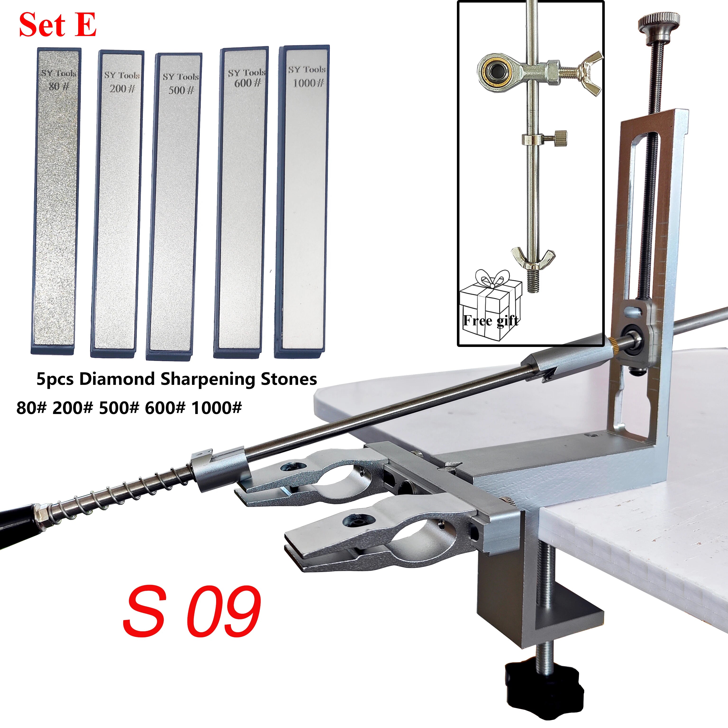 S09 New Design Professional Fixed Angle Apex Knife Sharpener Kitchen Knife tools Knife Sharpening System with diamond stones Set