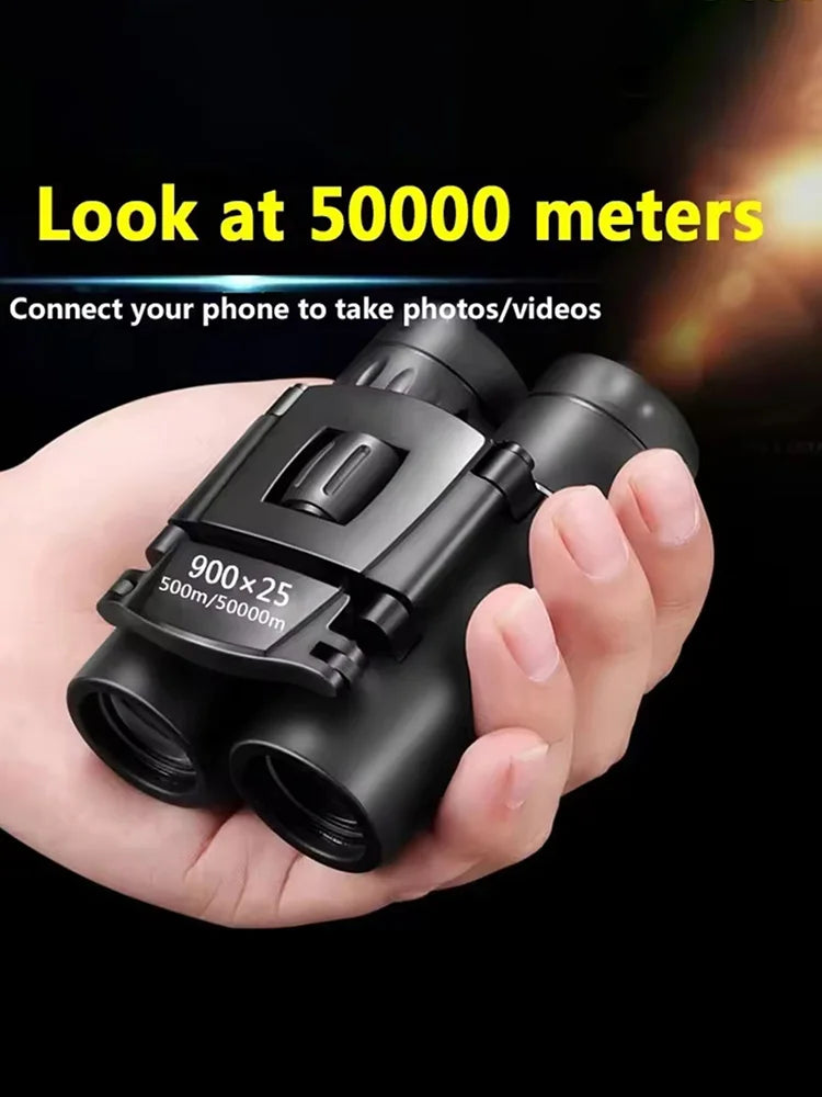 Binoculars 9000M Long Range 900x25 HD Folding Night Vision Mini Telescope FMC Optics For Hunting Sports Outdoor Camping Travel