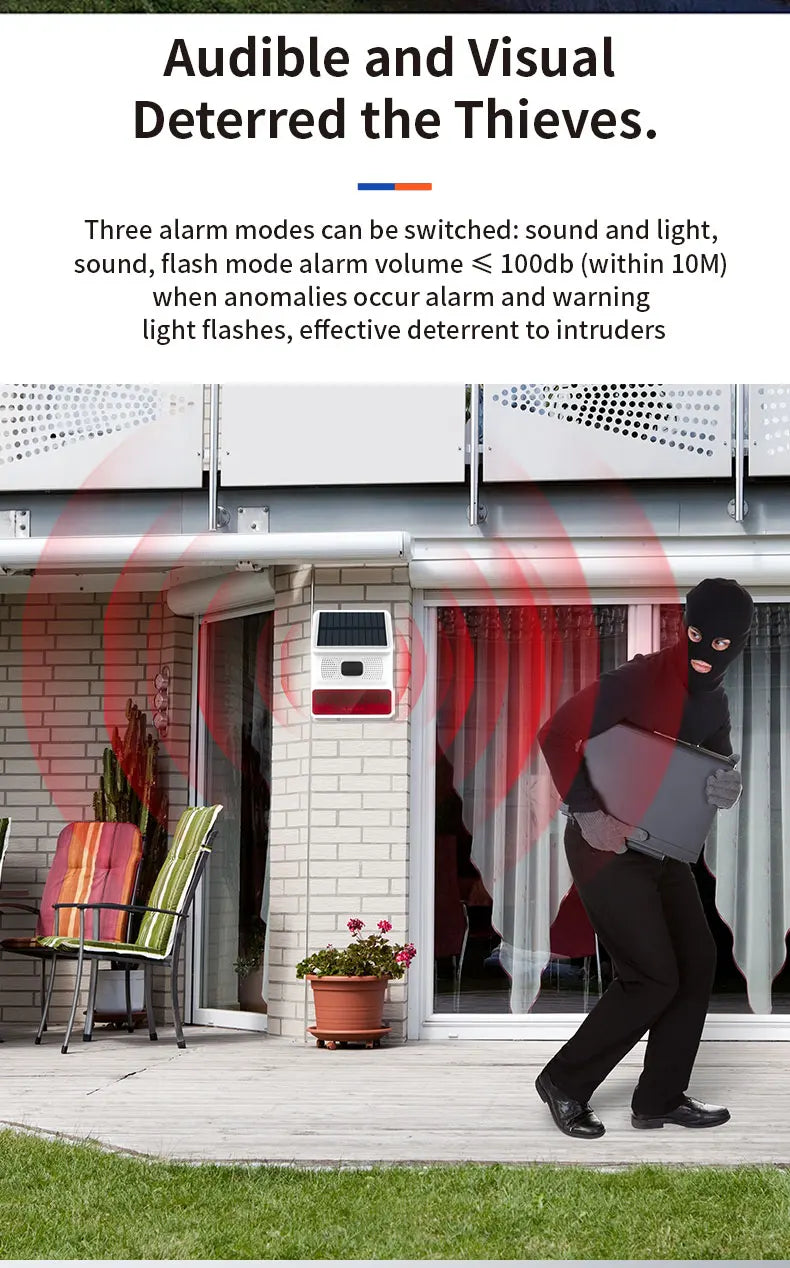 433MHz Wireless Solar Outdoor Alarm Siren