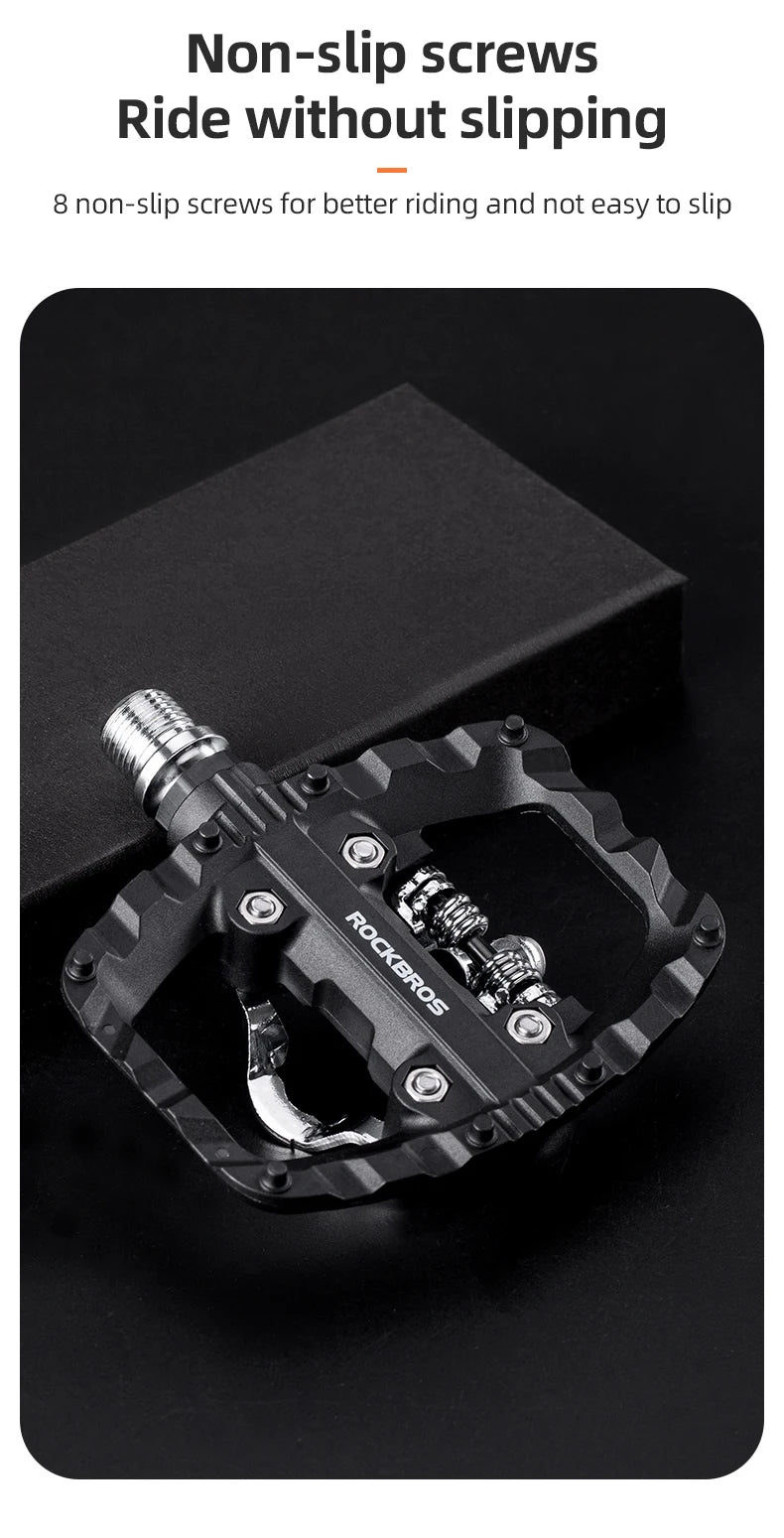 Pedały rowerowe 2 w 1 płaskie i zatrzaskowe z antypoślizgową platformą do Shimano