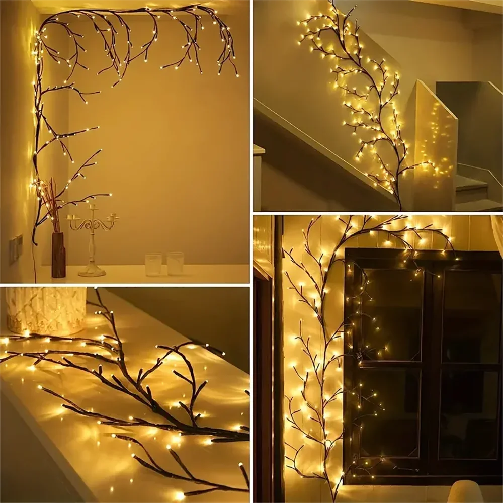 USB Lighted Willow Vine, 72/96/144 LEDs