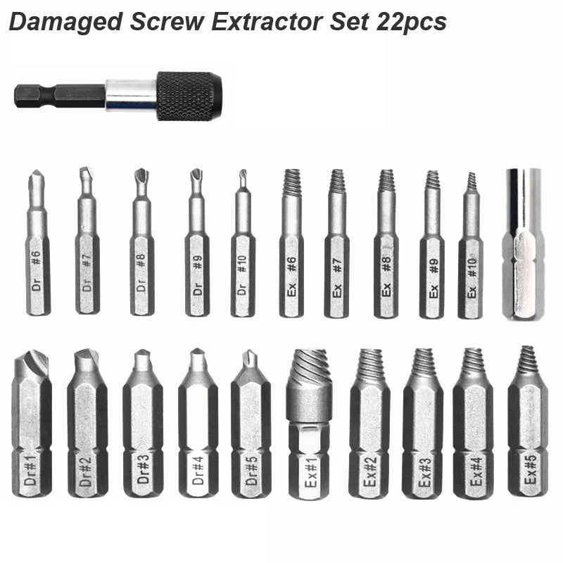 Damaged Screw Extractor Set - Kit Options