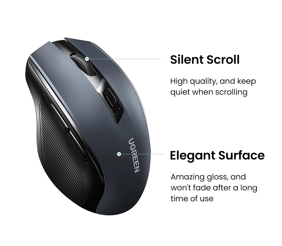 Wireless Bluetooth Mouse – Ergonomic 4000DPI Silent Mouse with 6 Buttons for MacBook, Laptop & PC - Spy-shop.com