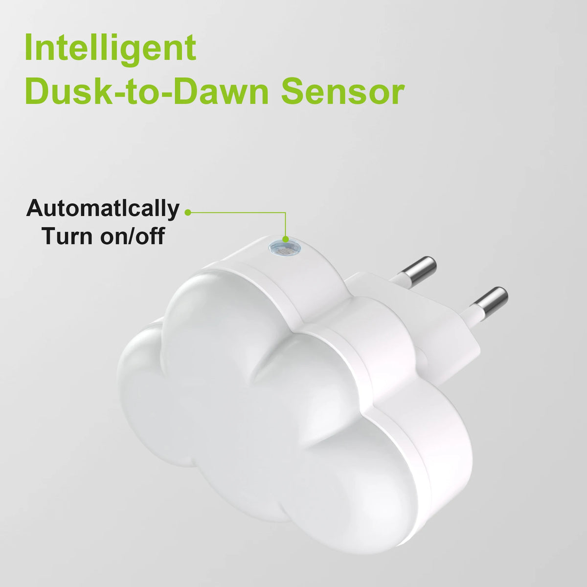 Luz de presença LED com sensor em forma de nuvem, para tomada