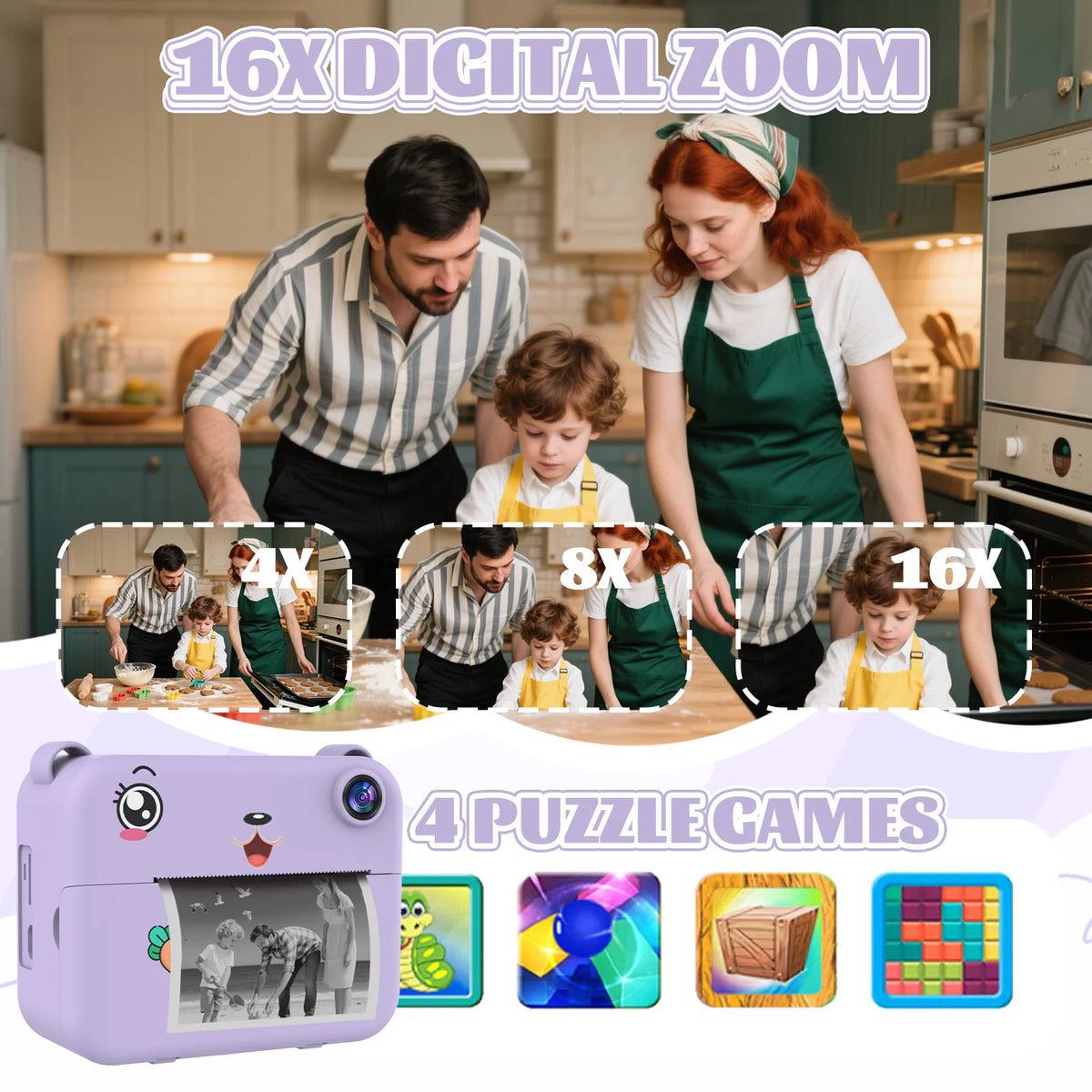 Fotocamera istantanea P2 per bambini - opzioni fotocamera o carta
