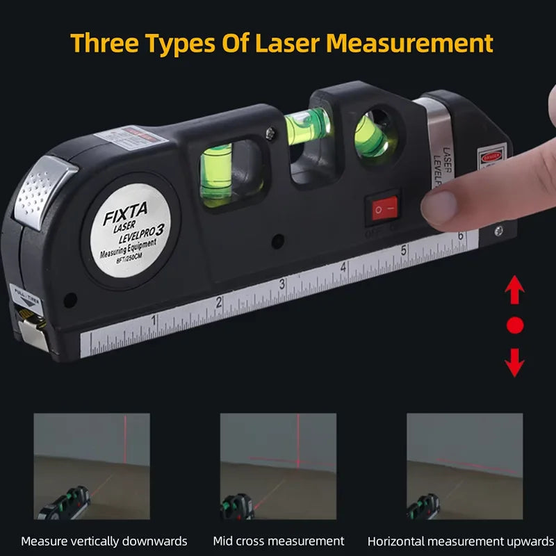 Laser Line Level with 2.5 m Tape Measure