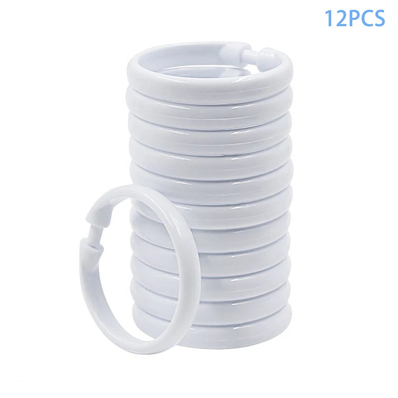 Dusjforhengsringer i PVC, pakke med 12 stk.