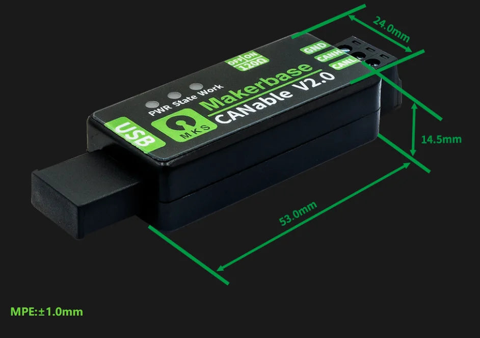 CANable 2.0 USB-to-CAN Adapter Options