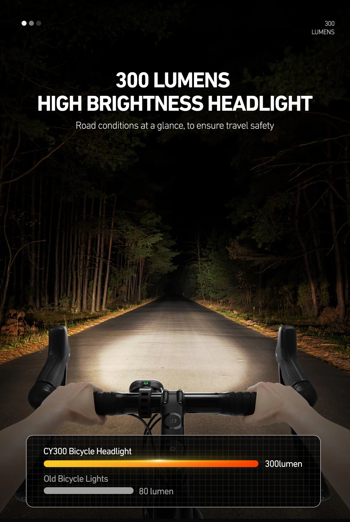 CYCLAMI CY300T Bicycle Smart Brake Sensing Front Rear Light Waterproof MTB Road Bike Lights Cycling Accessories