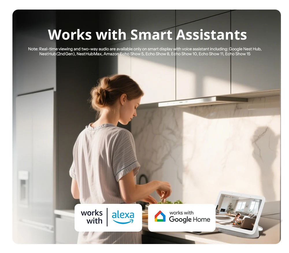 Pan-Tilt Indoor Smart Security Camera 1080P with Night Vision and Motion Detection