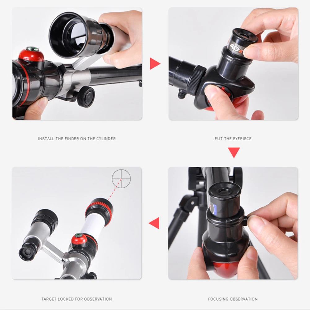 0|Professional Astronomical Telescope 20X 30X 40X Powerful Monocular Portable HD Moon Space Planet Observation Gifts for Children