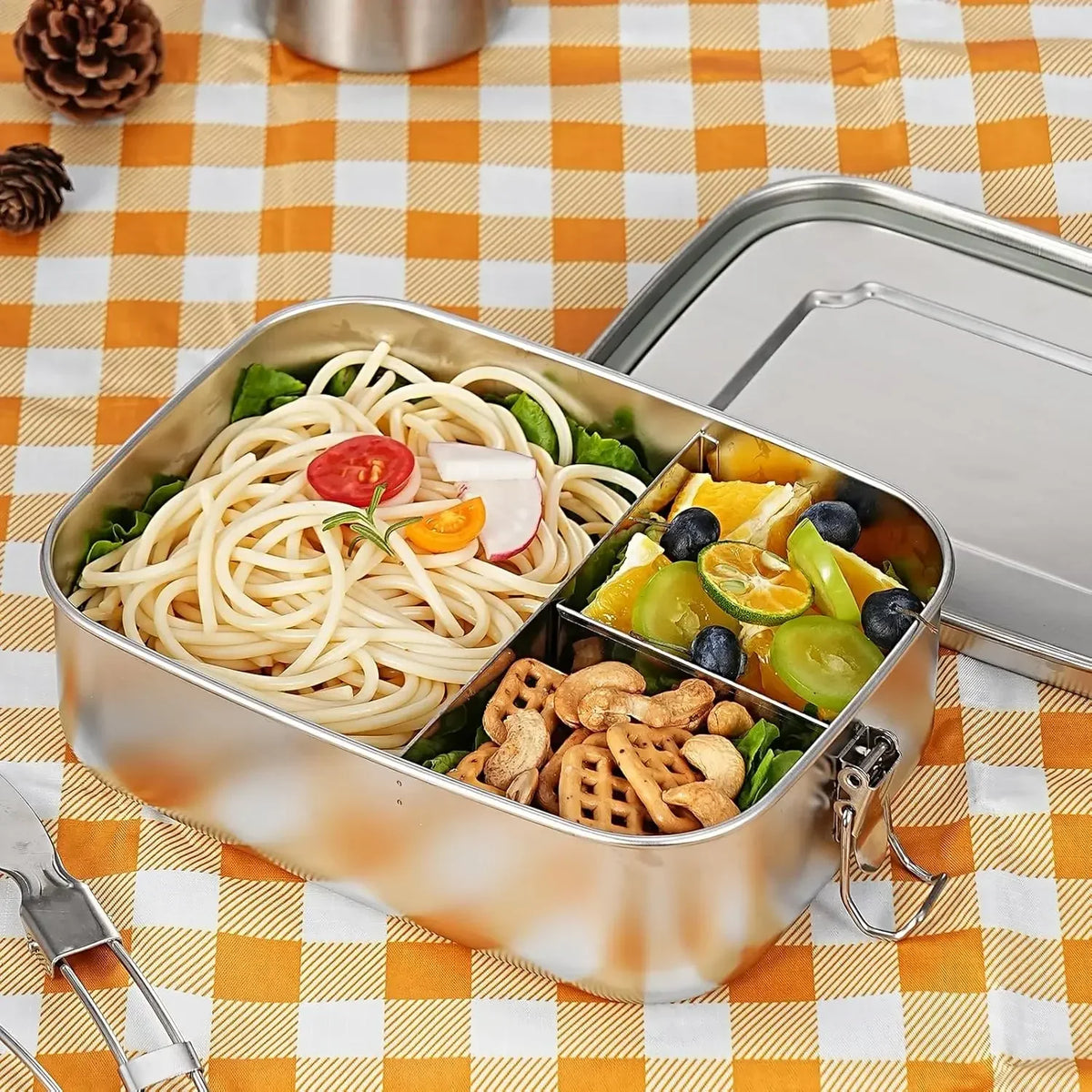 Stainless-Steel Lunch Containers, Size/Bag Options
