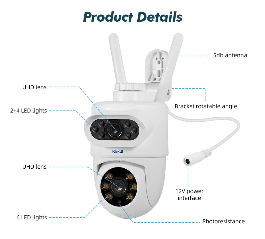 10MP 5K PTZ IP Camera for Outdoor Security