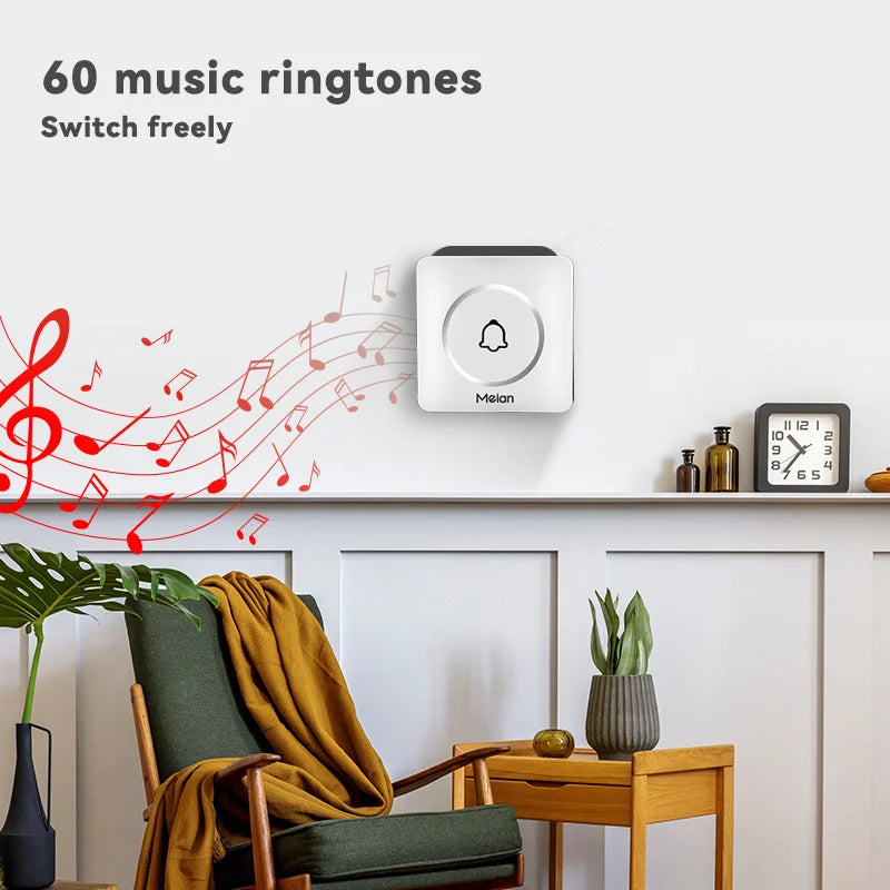 Wireless Doorbell with LED Flash and Adjustable Volume