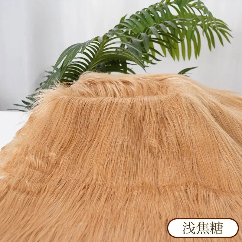 25x45cm Long Hair Faux Fur Fabric For Animal Suit DIY Doll Hair Beard Craft Making Material Patchwork Garment Sewing Accessories