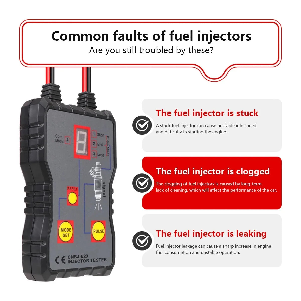 Newest Fuel System Scan Tool Automotive Cleaning Tool Kit Injector Flush Cleaner Car Fuel Injector Tester Portable 4 Pluse Mode