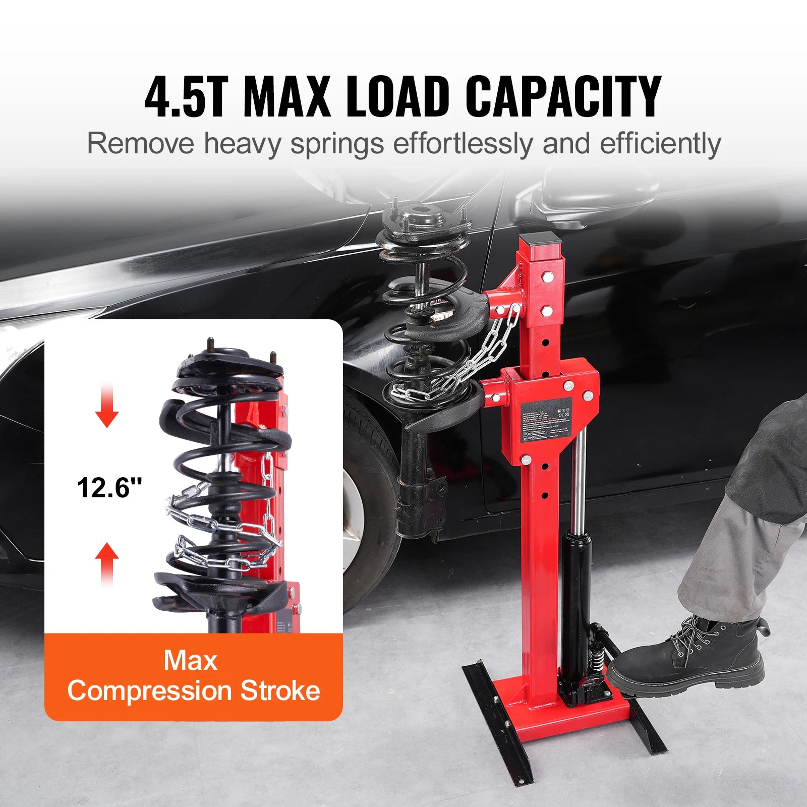 Hydraulic Strut Spring Compressor 4.5 Ton with Safety Chain