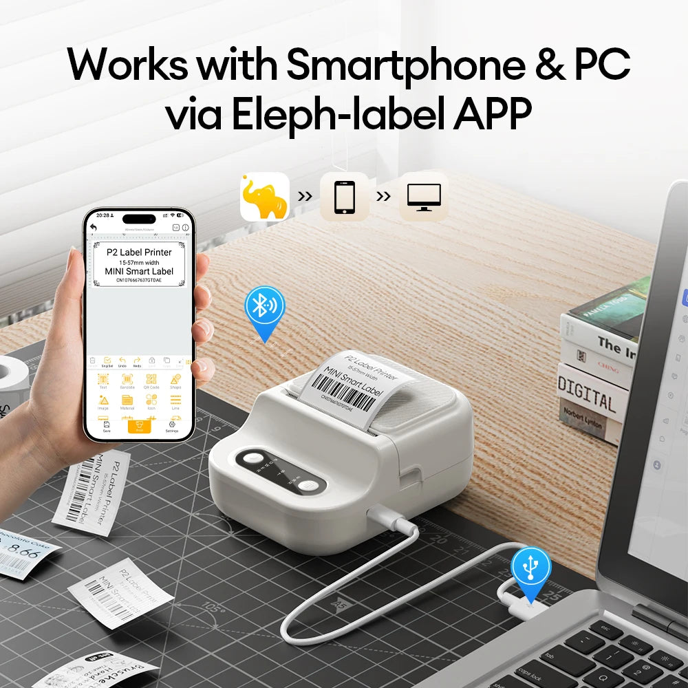Bluetooth Thermal Label Printer and Paper Options