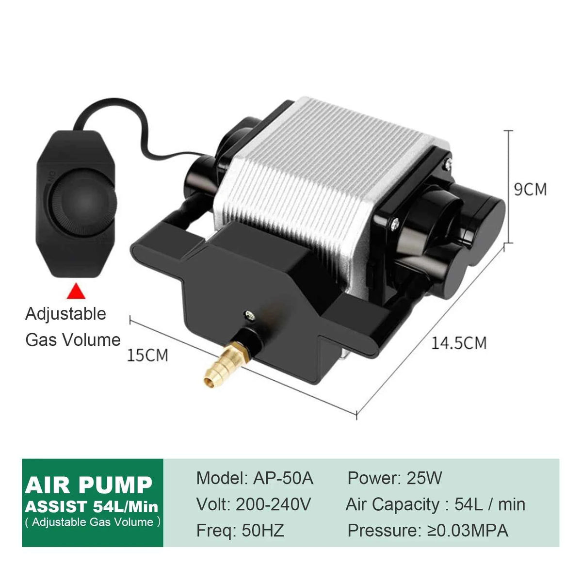 25 W Air-Assist Pump for Laser Engraving