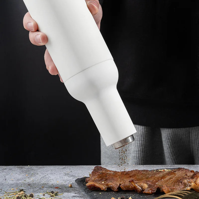 Battery-Powered Electric Pepper and Spice Grinder in White or Black