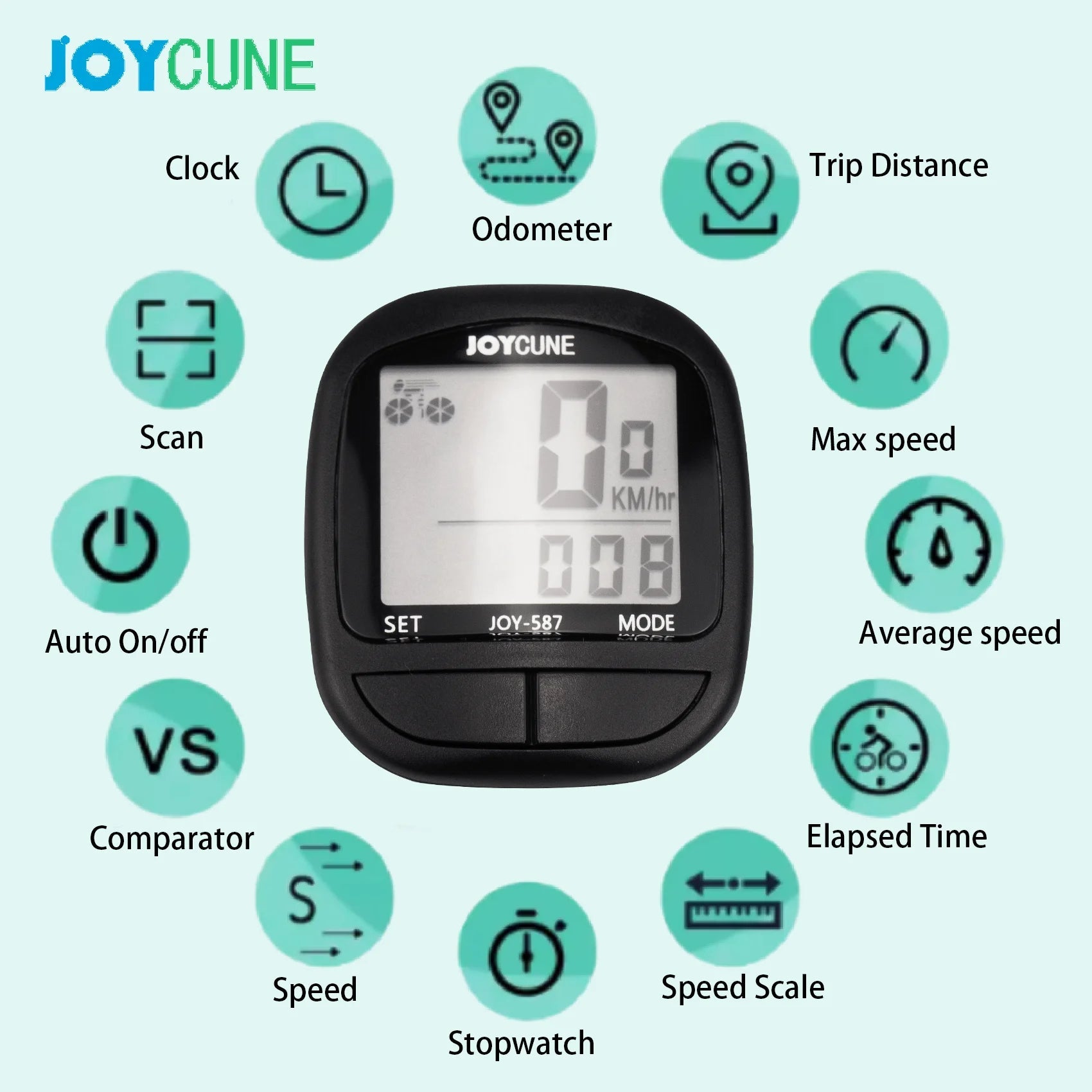 Bike Computer Bicycle Waterproof Wired Speedometer and Odometer Stopwatch Cycle Bike Computer with LED Display for Cycle Match