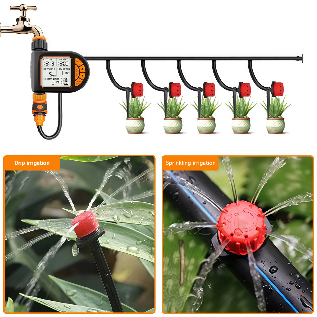 Automatic Garden Watering Timer Kit - Hose Options