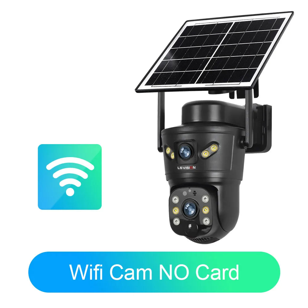 Solar Security Camera 8MP Dual Lens 4G/WiFi PTZ with Night Vision