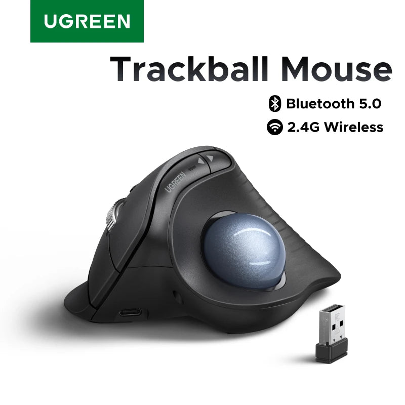 Rechargeable Wireless Vertical Trackball Mouse