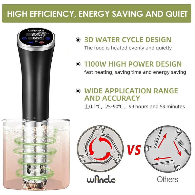Sous Vide Immersion Circulator 1100W Precision Cooker IPX7 Waterproof