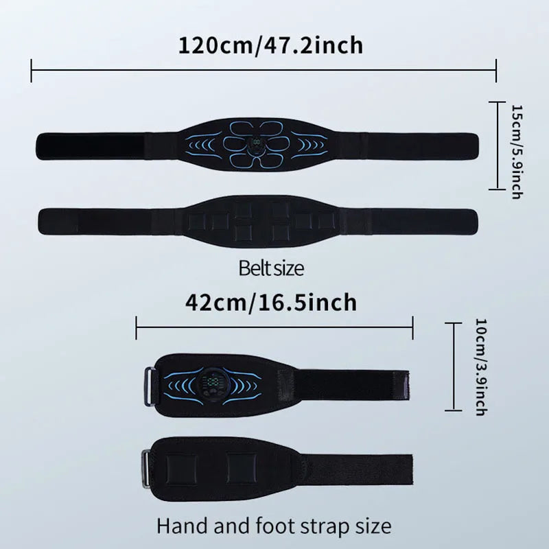 EMS Muscle Stimulator Abdominal Toning Belt Smart Muscle Toner Recharge Body Shaping Massage Belt Weight Loss Fitness Equipment