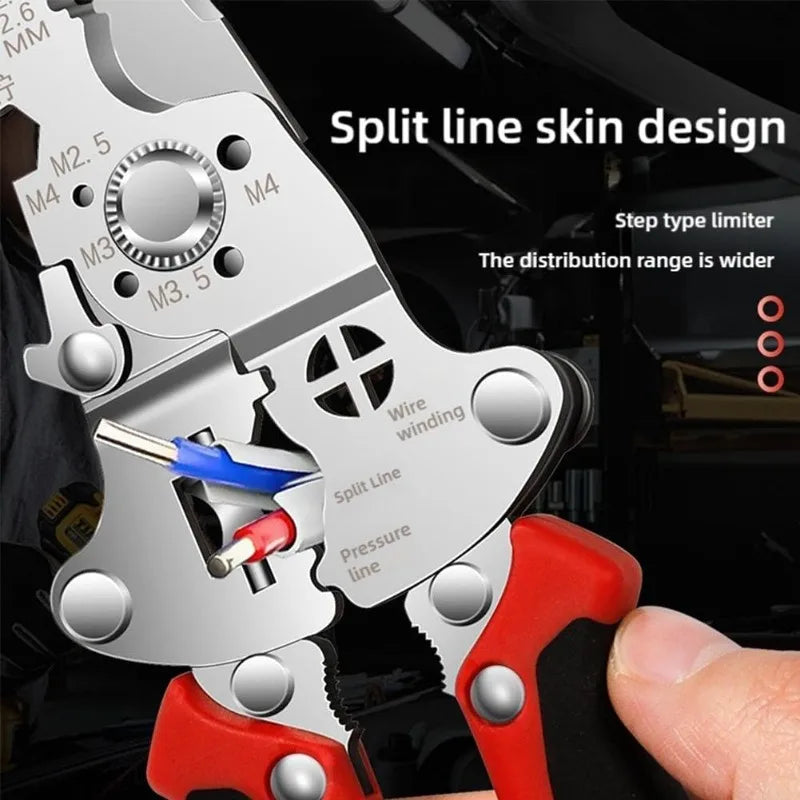 Pinza spelafili pieghevole con tester e cacciavite