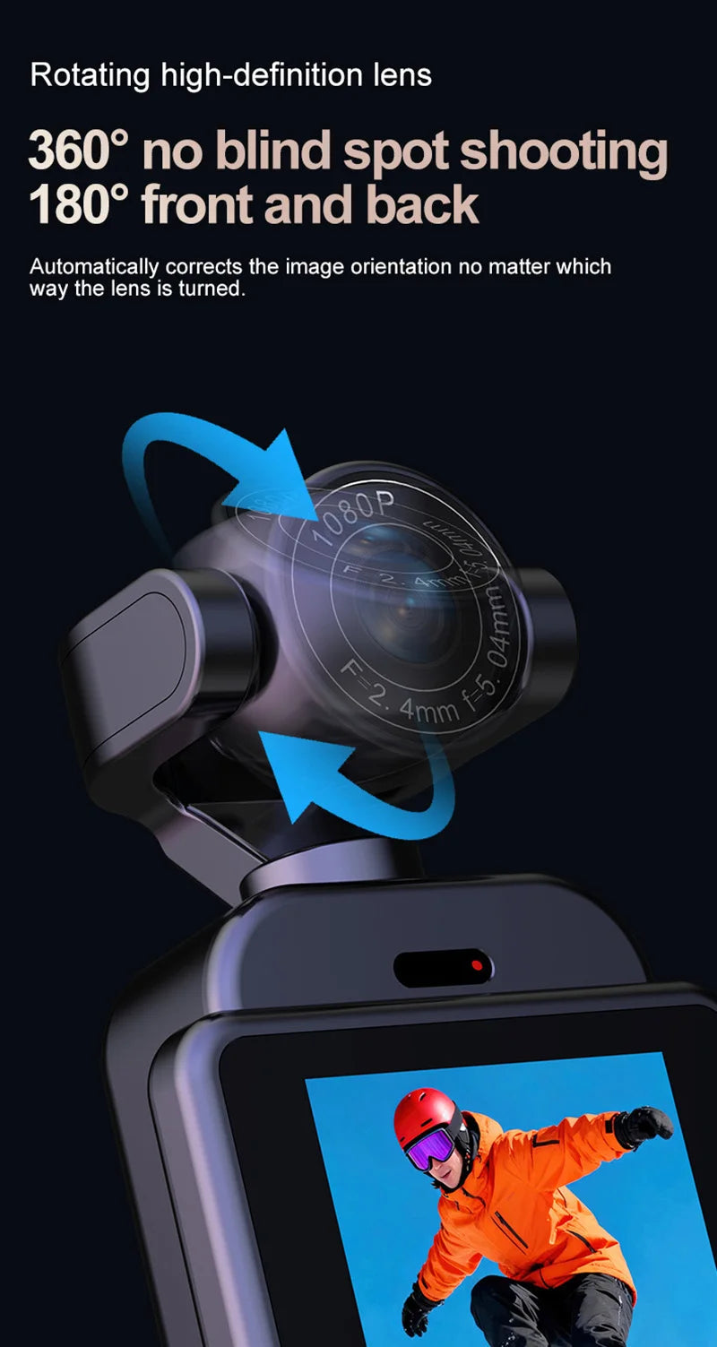 360° Handheld Chest Mount Action Camera 1080P WiFi