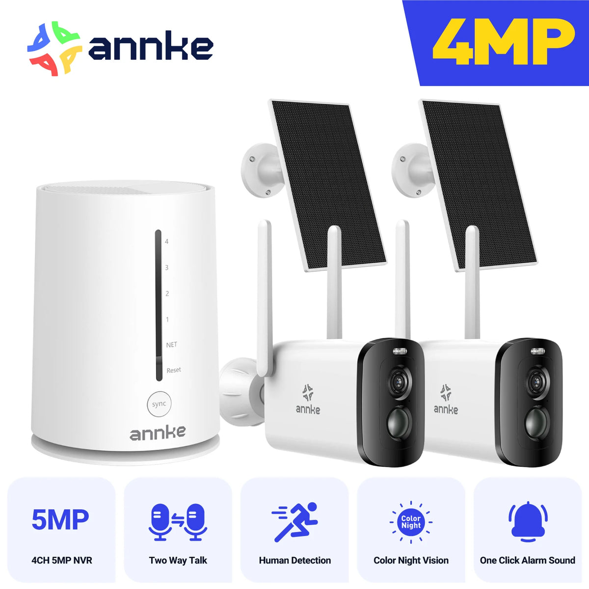 4MP Solar Wireless Outdoor Security Camera System